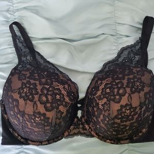 Torrid Black Lace Corset Push-Up Plunge Bra 38DDD